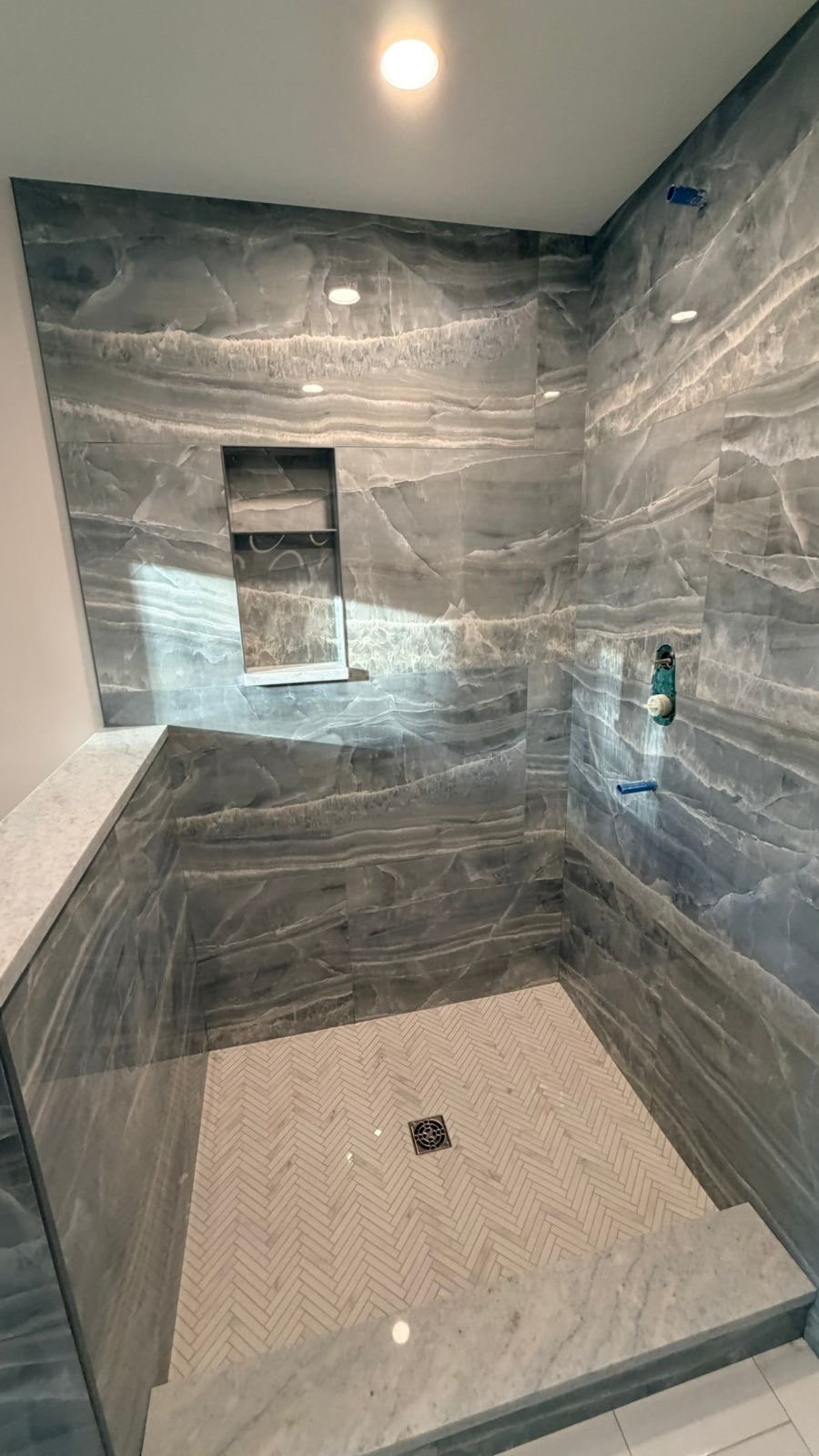 Custom tile shower built for coastal Cape Cod conditions by Tile of America
