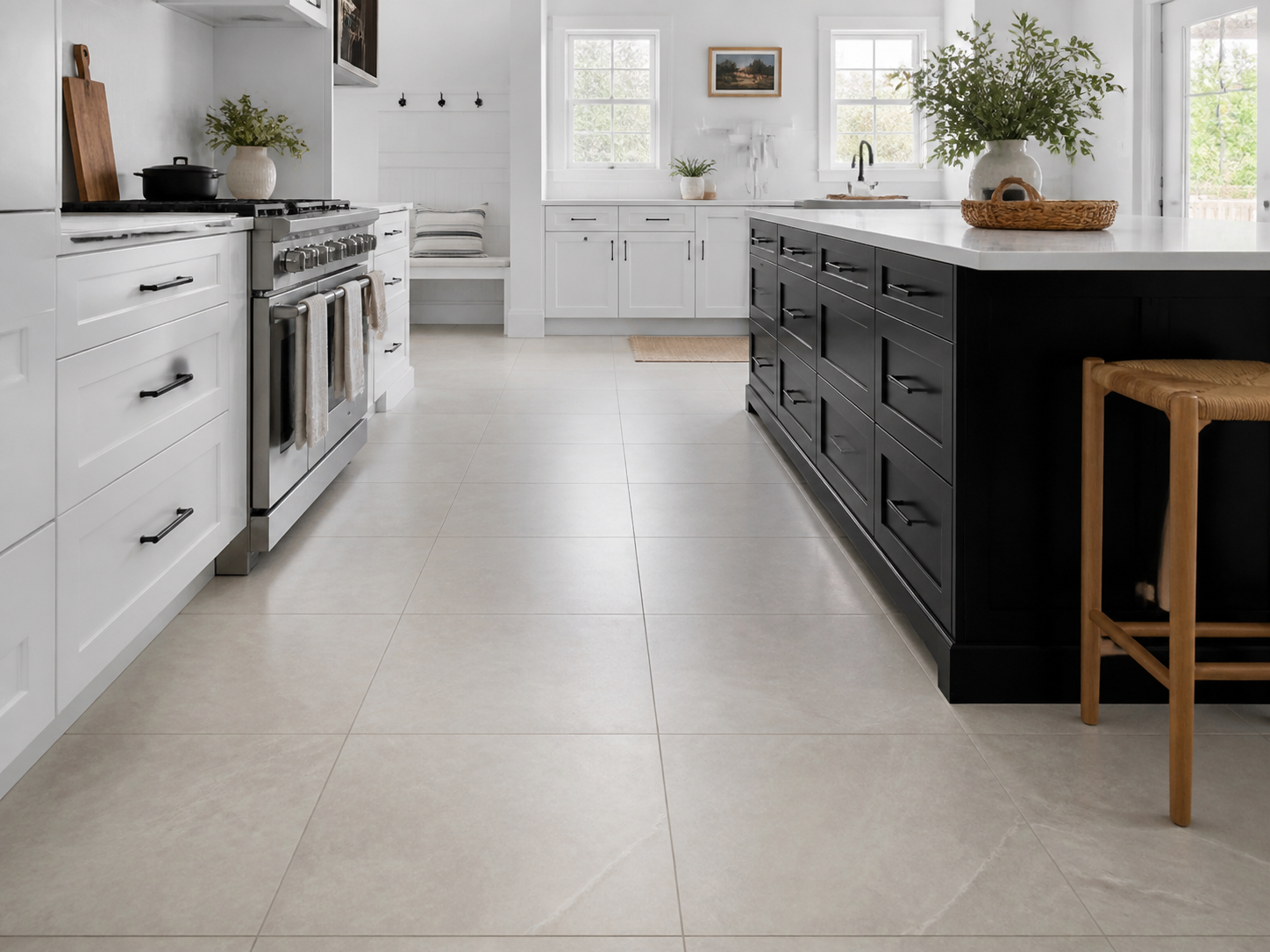 Kitchen floor tile installation in West Yarmouth, Massachusetts