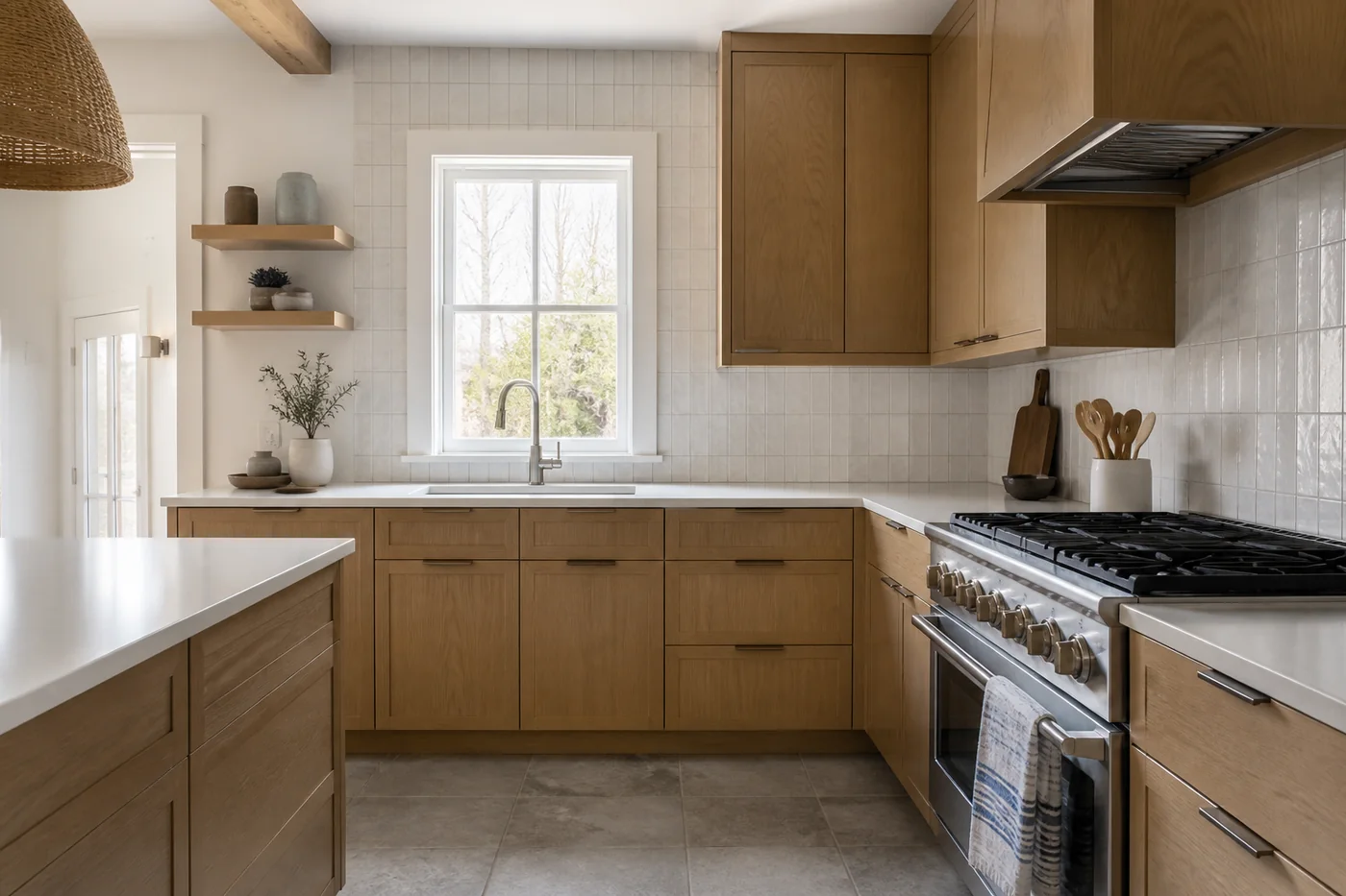 Kitchen tile installation in a Cape Cod home