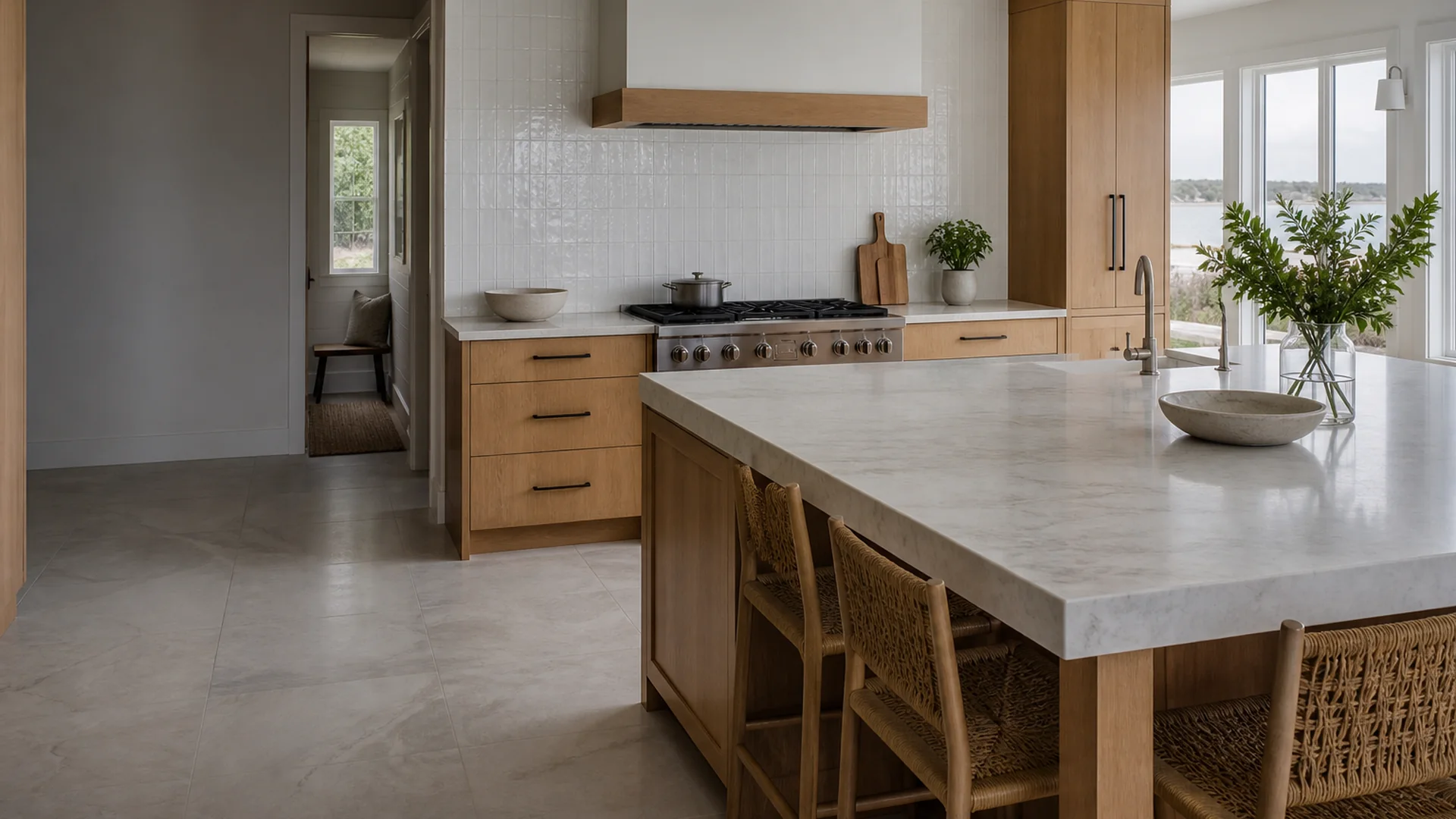 Kitchen tile remodel in West Yarmouth Massachusetts by Tile of America