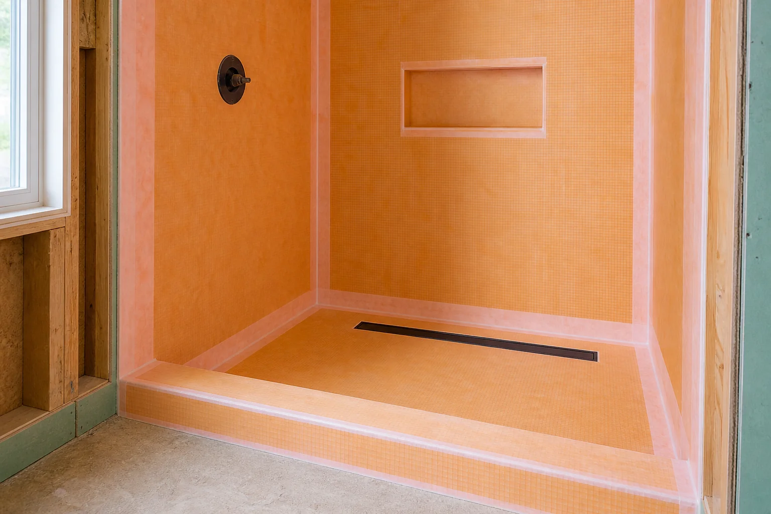 Shower tile installation West Yarmouth MA using a waterproof membrane system