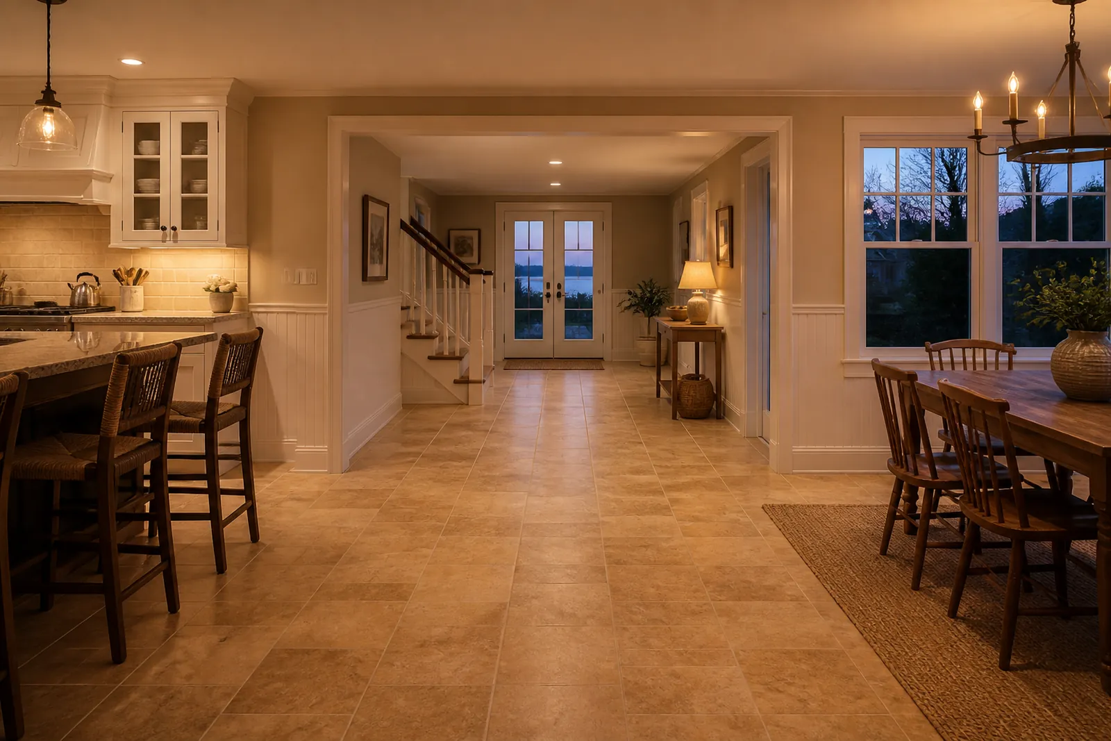 Tile substrate preparation in a Cape Cod home