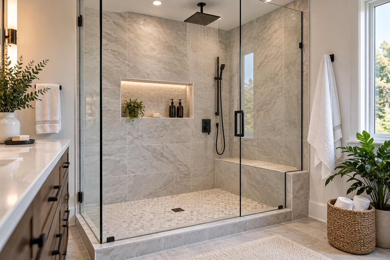 Shower tile installation in Cape Cod MA by Tile of America